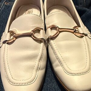 Steve Madden white Loafers with Gold Accent